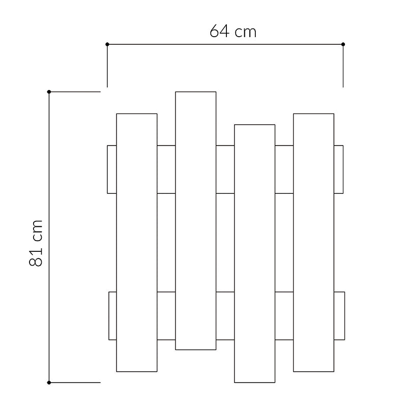 Κρεμάστρα Τοίχου Wave από Μελαμίνη Χρώμα Λευκό 64x4X81