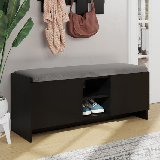 Παπουτσοθήκη Zulla από Μελαμίνη Χρώμα Μαύρο 110x37x43