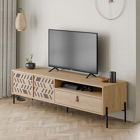 Έπιπλο Τηλεόρασης Dionysos από Μελαμίνη Χρώμα Φυσικό Οξιάς 170x45x48,6