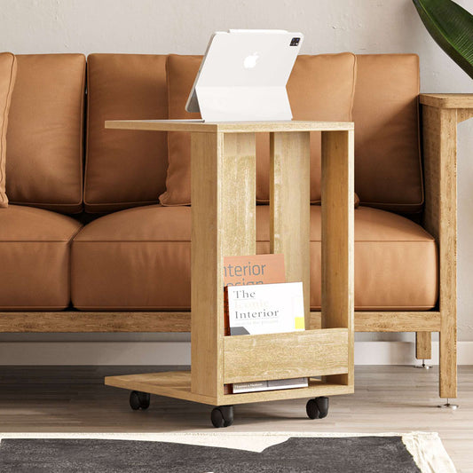 Τραπεζάκι Βοηθητικό Edi Μελαμίνης Χρώμα Φυσικό Οξιάς 37x45x60