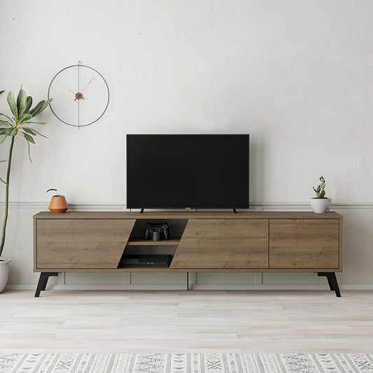 Έπιπλο Τηλεόρασης Fiona Χρώμα Ανοιχτό Καρυδί 180x35,6x48
