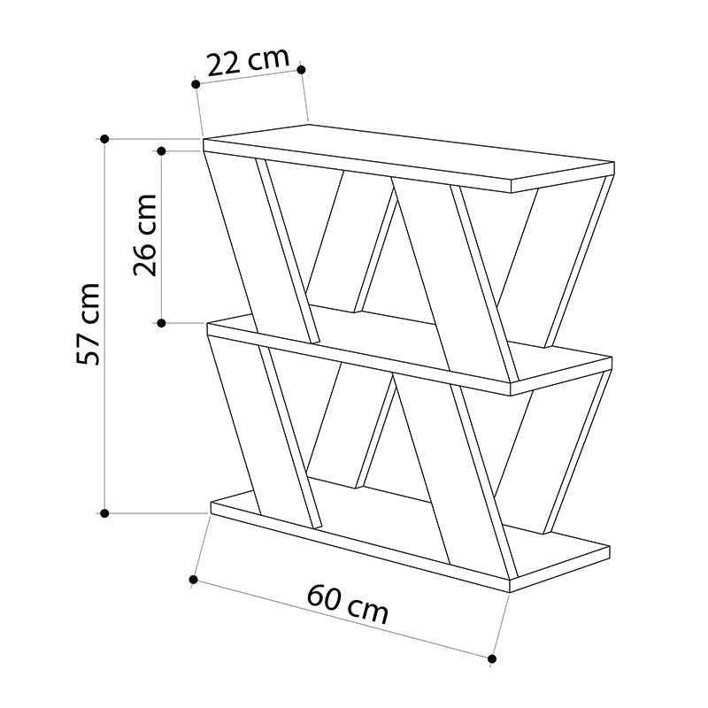 Τραπεζάκι Βοηθητικό Lazena Μελαμίνης Χρώμα Γκρι Ρετρό 60x22x57