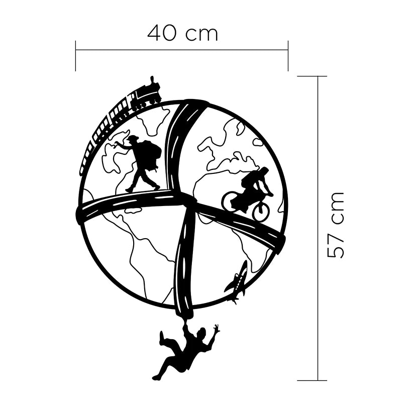 Διακοσμητικό Τοίχου Free Soul Μεταλλικό Χρώμα Μαύρο 40x2X57