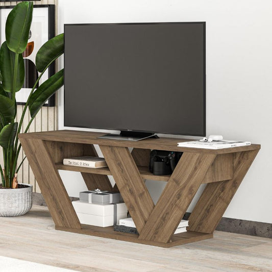 Έπιπλο Τηλεόρασης Pipralla Χρώμα Ανοιχτό Καρυδί 110x30x40