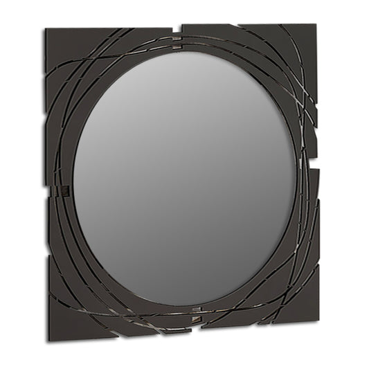 Καθρέπτης Τοίχου Hulla Από Μέταλλο Χρώμα Μαύρο 55,6X2X55,6