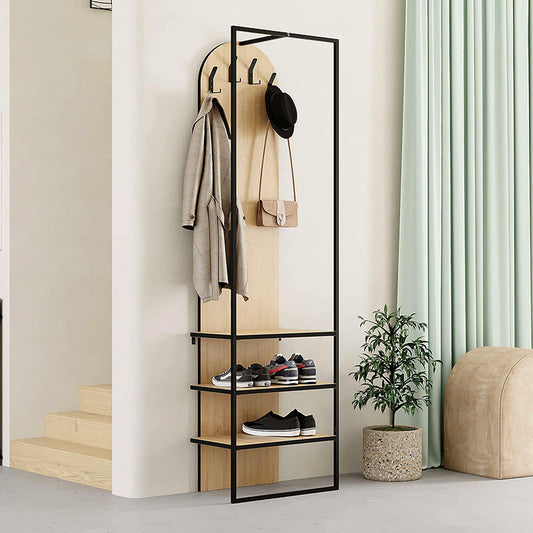 Έπιπλο Εισόδου Archy από Μελαμίνη - Μέταλλο Χρώμα Sapphire Oak 53x31,7x180