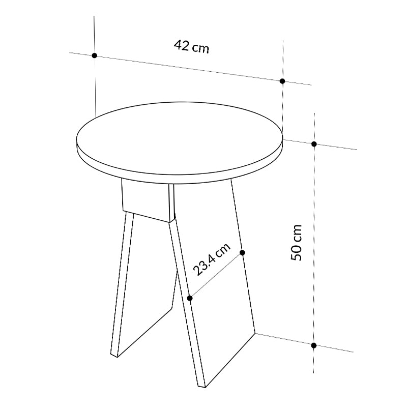 Τραπεζάκι Βοηθητικό Chen Χρώμα Λευκό Ø42x50
