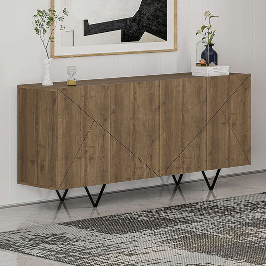 Μπουφές Jakomen Χρώμα Ανοιχτό Καρυδί 180x41,7x80