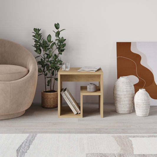 Τραπεζάκι Βοηθητικό - Κομοδίνο Bon Χρώμα Φυσικό Οξιάς 40x35x40