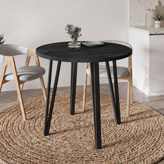 Τραπέζι Xana Χρώμα Black Wood Ø90x77,5