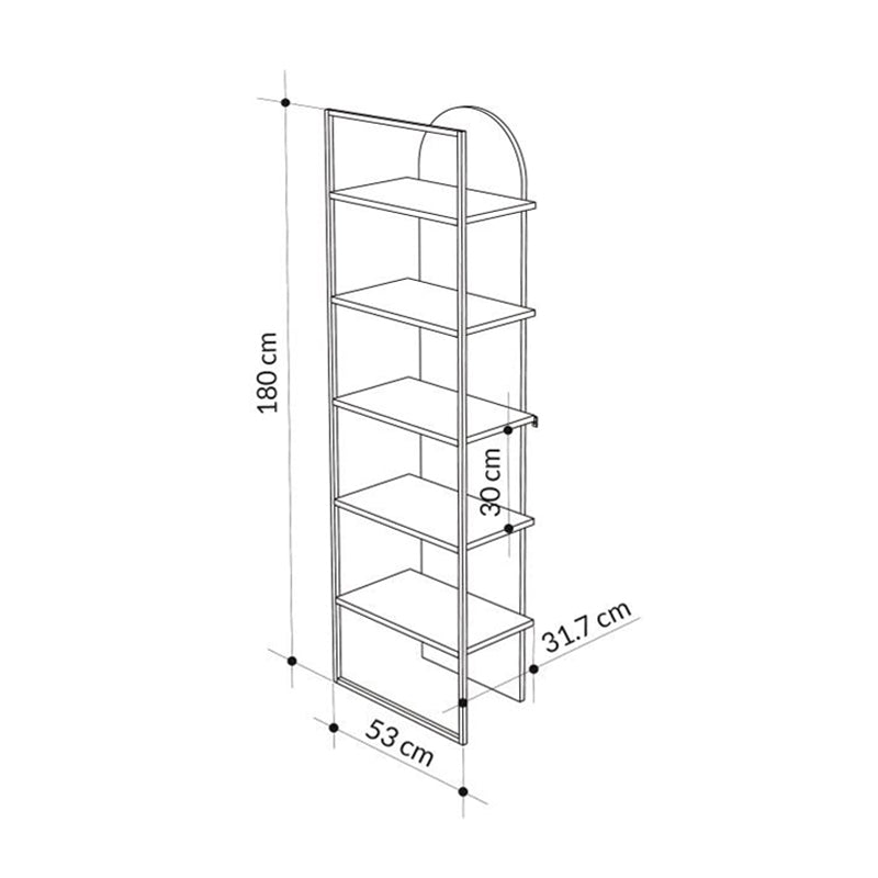 Βιβλιοθήκη Archy Χρώμα Γκρι Ρετρό 53x31,7x180
