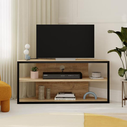 Έπιπλο Τηλεόρασης Γωνιακό Echo Χρώμα Sapphire Oak 98x37x45