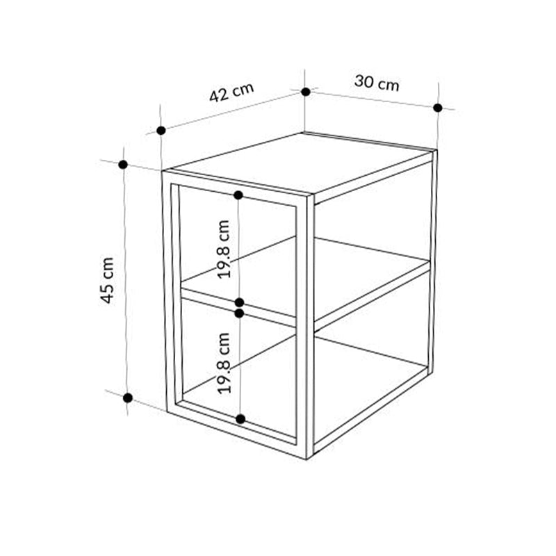 Τραπεζάκι Βοηθητικό - Κομοδίνο Echo Χρώμα Γκρι Ρετρό 30x42x45