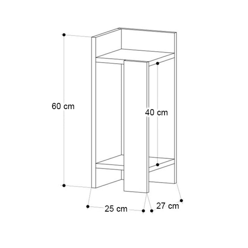 Elos Nightstand Left Travertine color 25x27x60