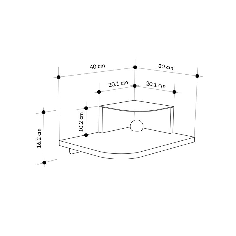 Κομοδίνο Επιτοίχιο Luno με LED Χρώμα Sepet Oak 40x30x16,2