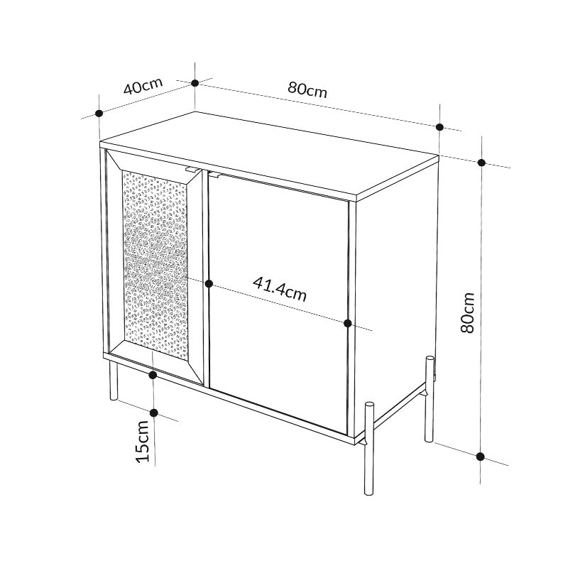 Μπουφές Naive Χρώμα Sapphire Oak 80x40x80