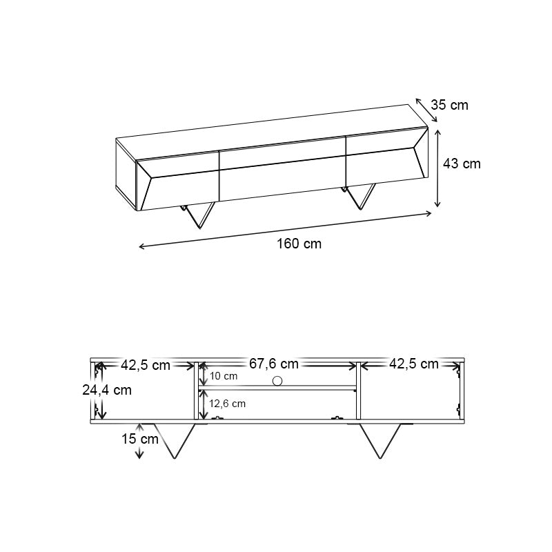 Έπιπλο Τηλεόρασης Jacomen Χρώμα Sapphire Oak 160x35x43