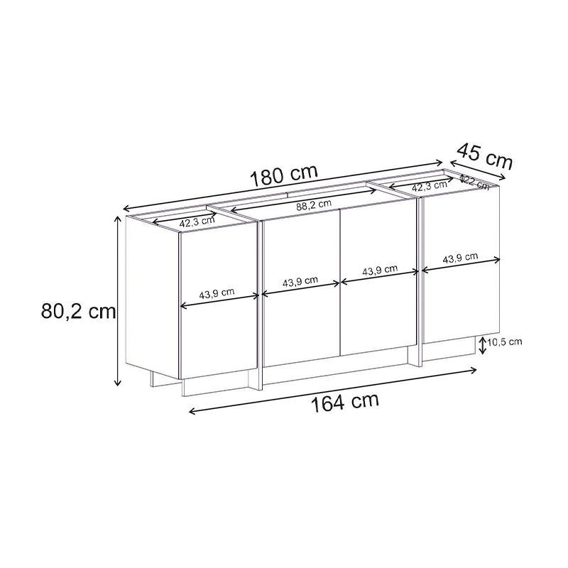 Dorma Sideboard Travertine Colour 180x45x80.2