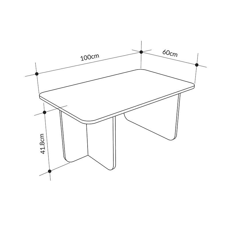 Τραπεζάκι Σαλονιού Hillary Χρώμα Travertine 100x60x41,8