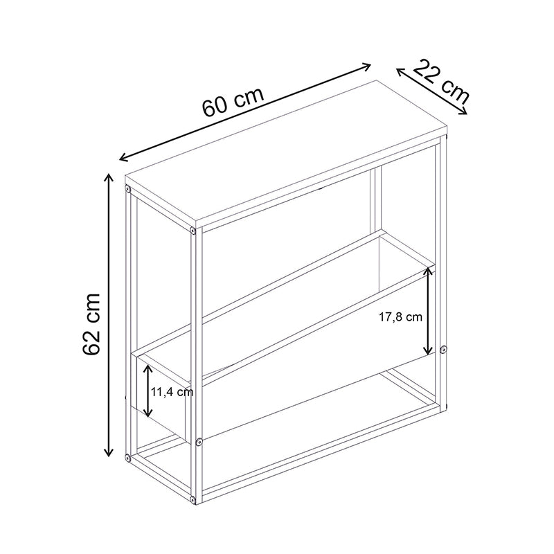 Τραπεζάκι Βοηθητικό Lido Χρώμα Καρυδί UD 60x22x62