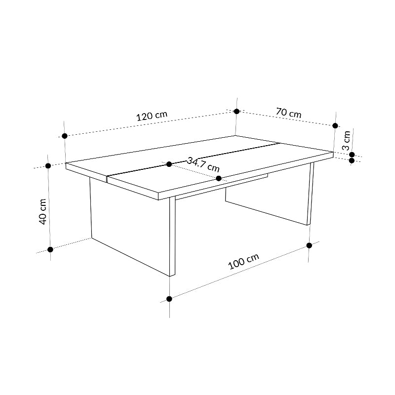 Loana Walnut Coffee Table UD 120x70x40