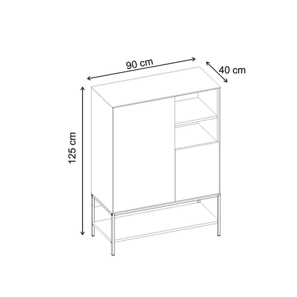 Μπουφές Amira Χρώμα Καρυδί UD - Black Wood 90x40x125