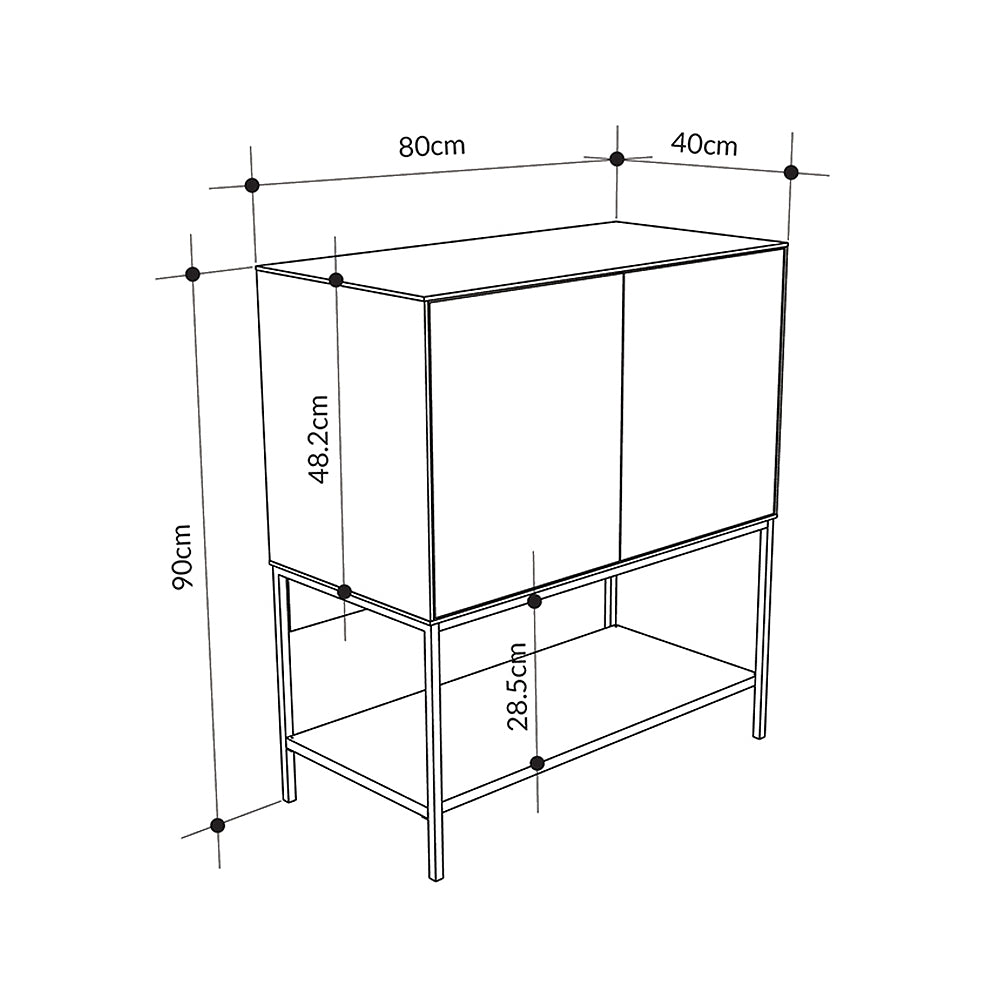 Μπουφές Amira Χρώμα Καρυδί UD - Black Wood 80x40x90