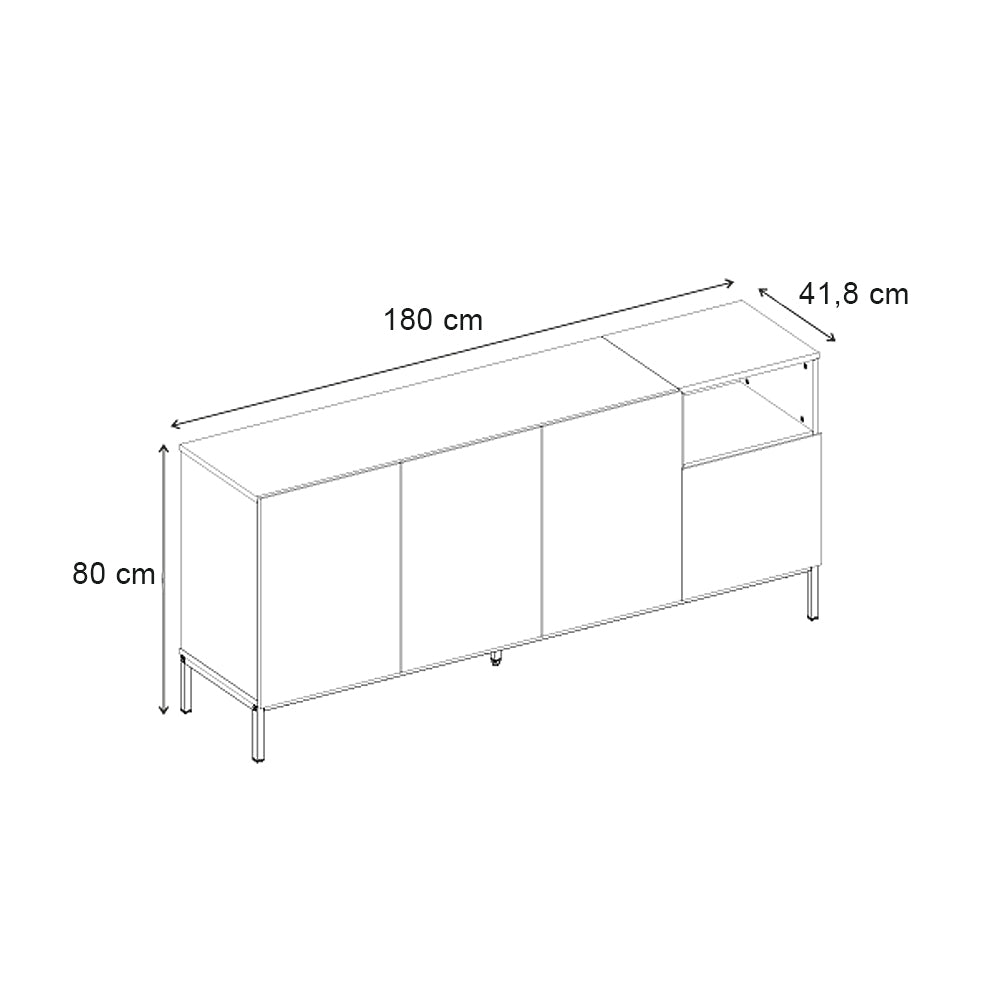 Μπουφές Cailin Χρώμα Sandstone - Sepet Oak 180x41,8x80