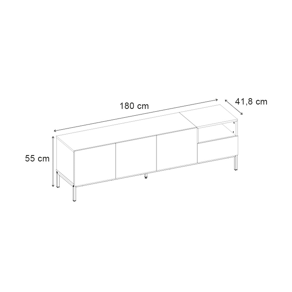 TV stand Cailin Color Sandstone - Sepet Oak 180x41.8x55