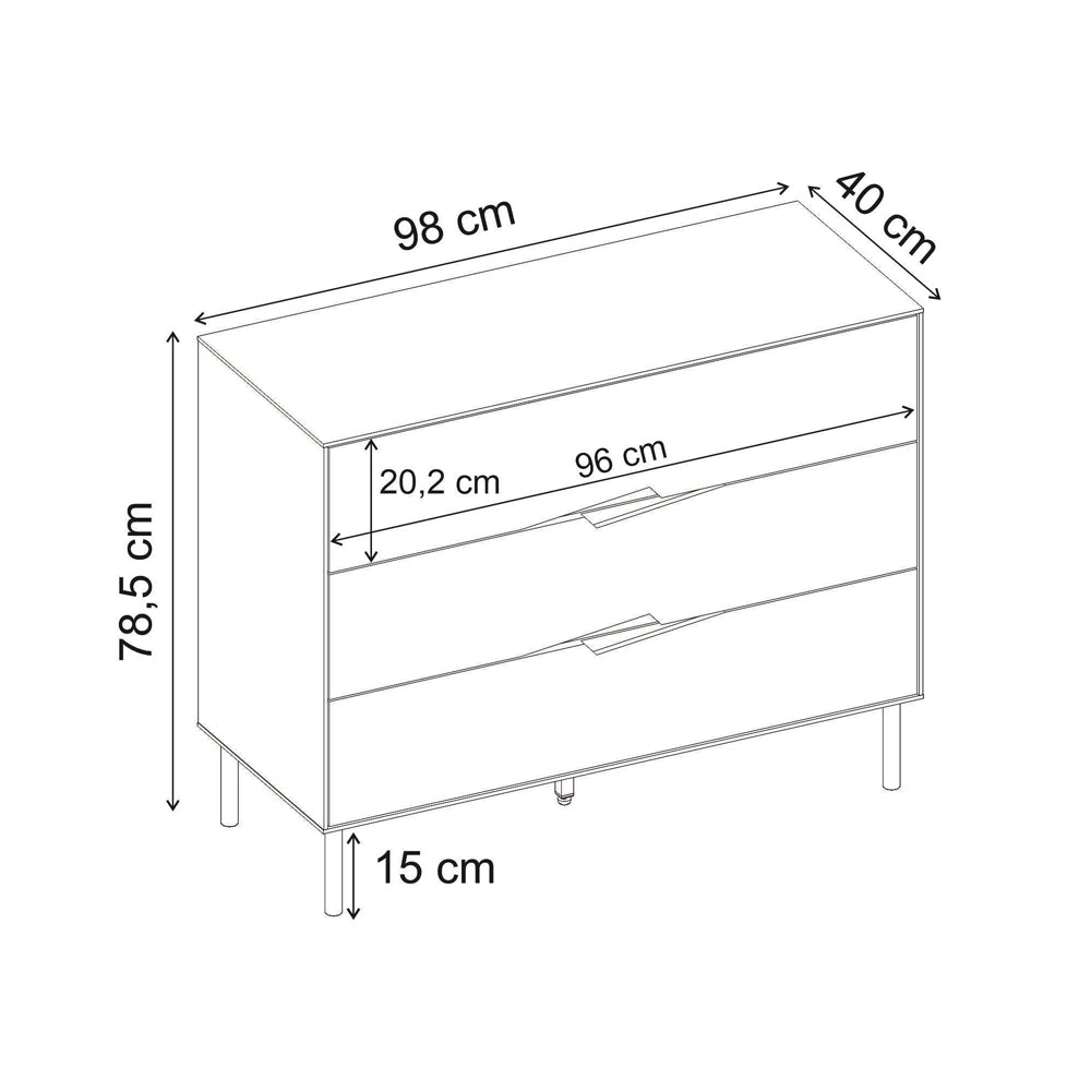 Συρταριέρα Marquise Χρώμα Sandstone 98x40x78,5