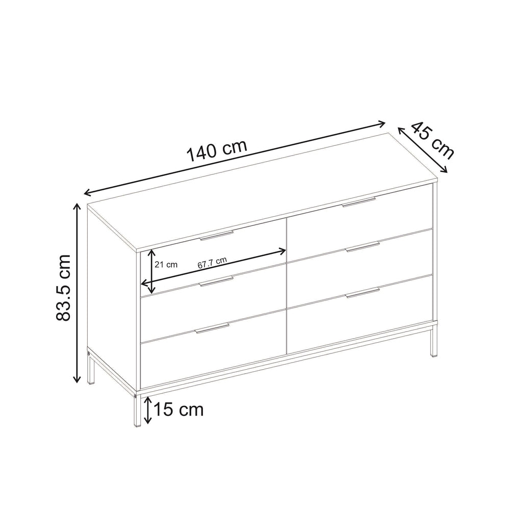 Συρταριέρα Mars Χρώμα Καρυδί UD 140x45x83,5