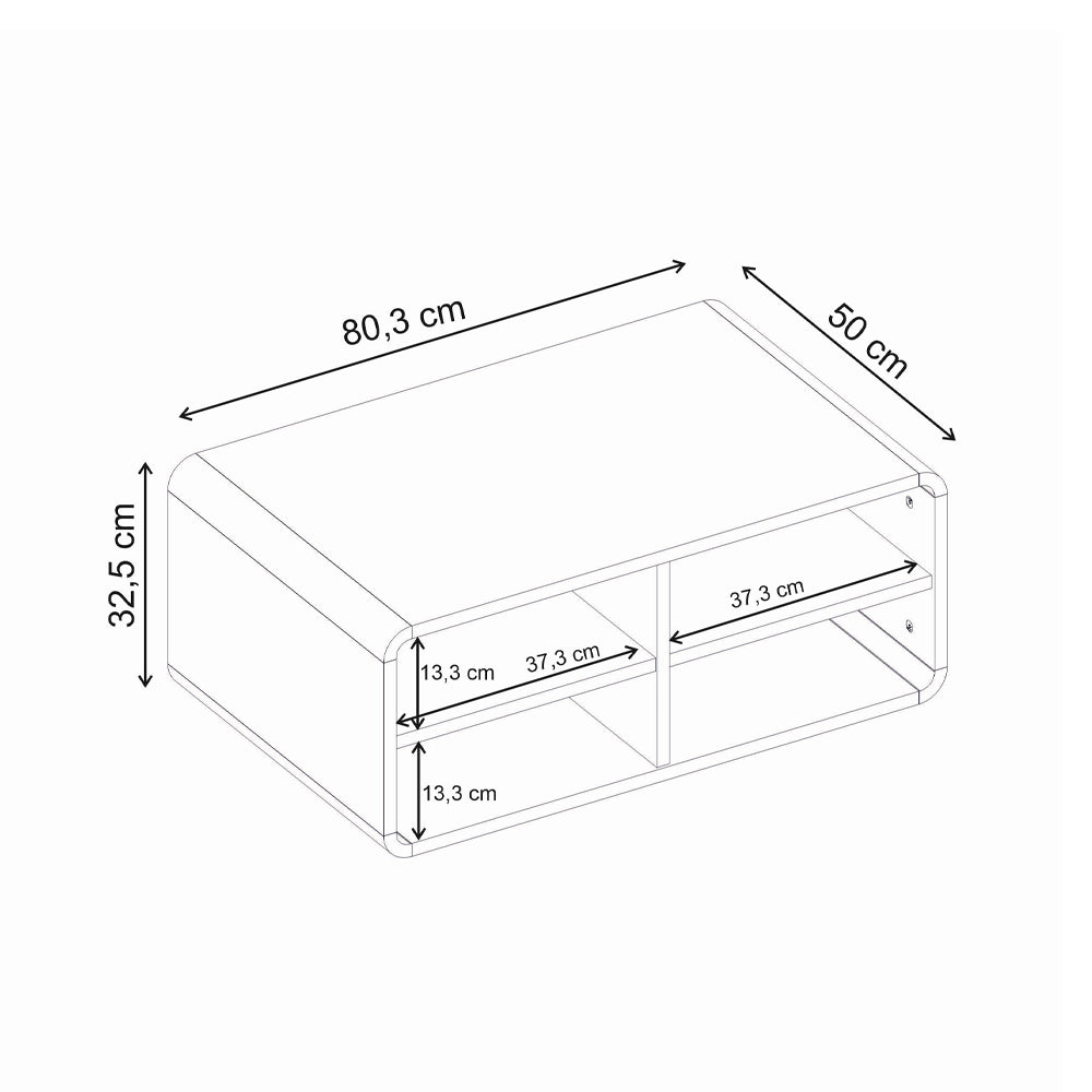 Τραπεζάκι Σαλονιού Rovel Χρώμα Sepet Oak 80,3x50x32,5