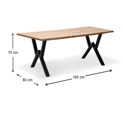 Τραπέζι Walter MDF - Μεταλλικό Χρώμα Ακακίας 160X80X75