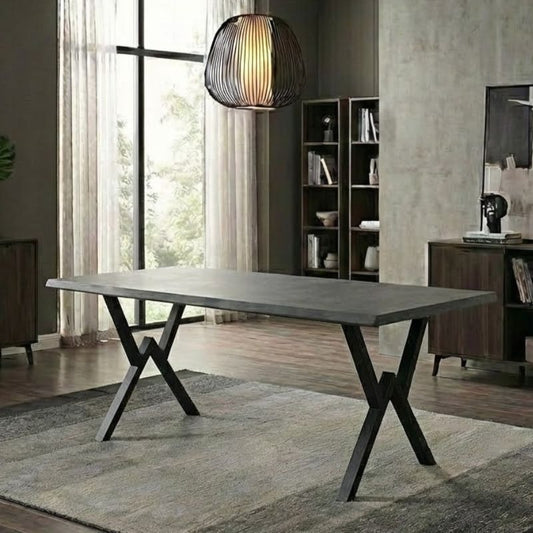 Τραπέζι Walter MDF - Μεταλλικό Χρώμα Σκούρο Γκρι Σκυροδέματος 200x100x75