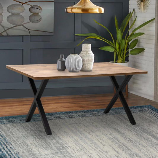 Τραπέζι Jeremy MDF - Μεταλλικό Χρώμα Ακακίας 140x80x75