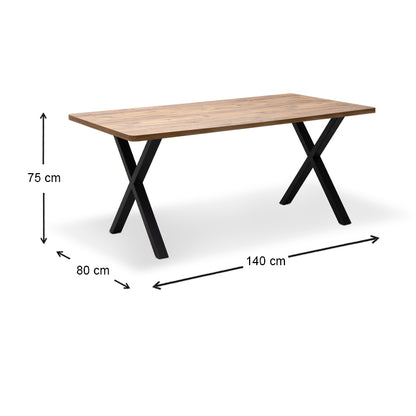 Τραπέζι Jeremy MDF - Μεταλλικό Χρώμα Ακακίας 140X80X75