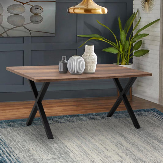 Τραπέζι Jeremy MDF - Μεταλλικό Χρώμα Καρυδί 140x80x75