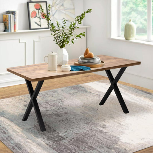 Τραπέζι Jeremy MDF - Μεταλλικό Χρώμα Ακακίας 160x80x75