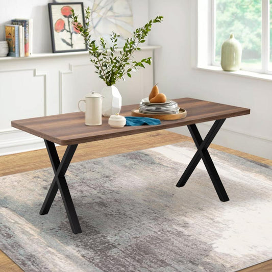 Τραπέζι Jeremy MDF - Μεταλλικό Χρώμα Καρυδί 160x80x75