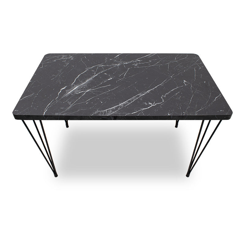 Τραπέζι Roger MDF - Μεταλλικό Χρώμα Μαύρο Εφέ Μαρμάρου 120X70X75