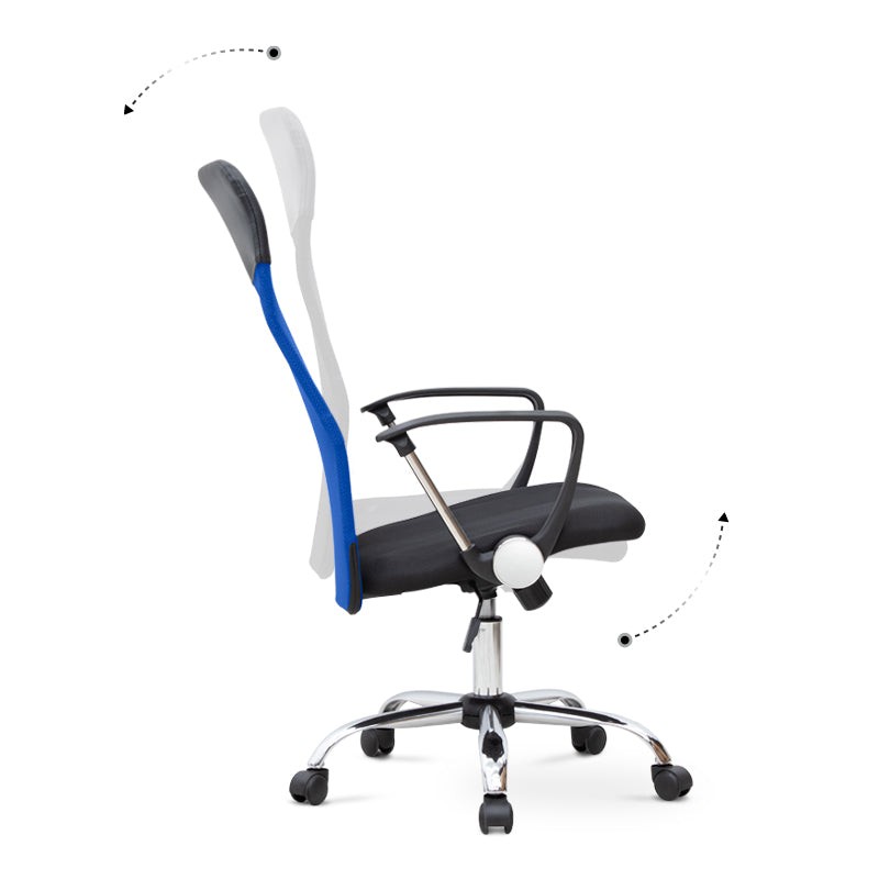 Καρέκλα Γραφείου Marco Με Ύφασμα Mesh Χρώμα Μπλε - Μαύρο 62X59X110/120