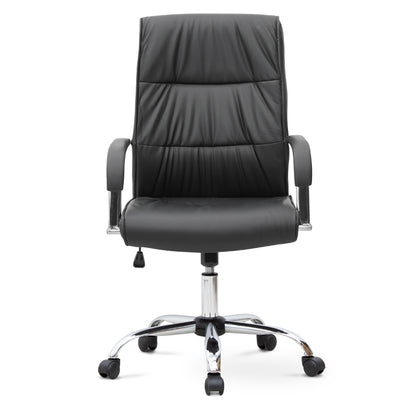 Καρέκλα Γραφείου Διευθυντική Matteo Από Τεχνόδερμα Χρώμα Μαύρο 60X66X105/115