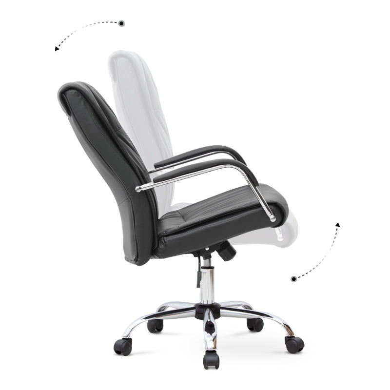 Καρέκλα Γραφείου Διευθυντική Matteo Από Τεχνόδερμα Χρώμα Μαύρο 60X66X105/115