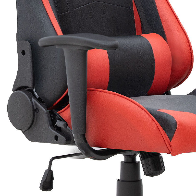 Καρέκλα Γραφείου Gaming Alonso Από Τεχνόδερμα Χρώμα Κόκκινο - Μαύρο 67X70X125/135