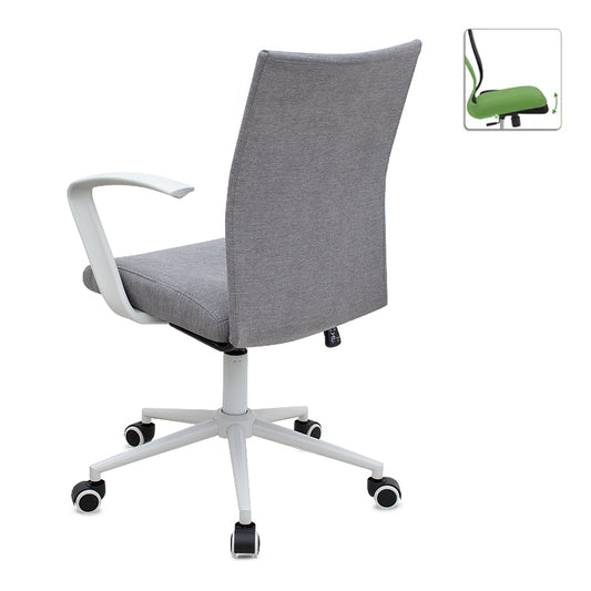 Καρέκλα Γραφείου Berlin Υφασμάτινη Χρώμα Γκρι - Λευκό 64x63x89/96
