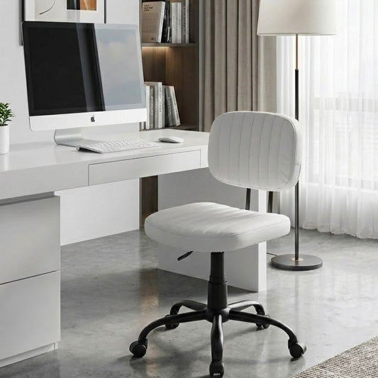 Καρέκλα Γραφείου Romano από Τεχνόδερμα Χρώμα Λευκό 46x53x79/86