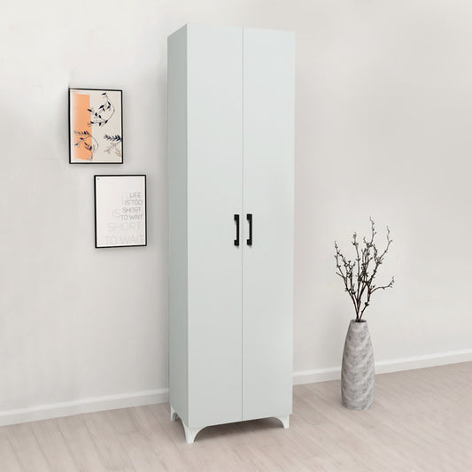 Ντουλάπα - Παπουτσοθήκη Μελαμίνης Lilly Χρώμα Λευκό 49x32x178