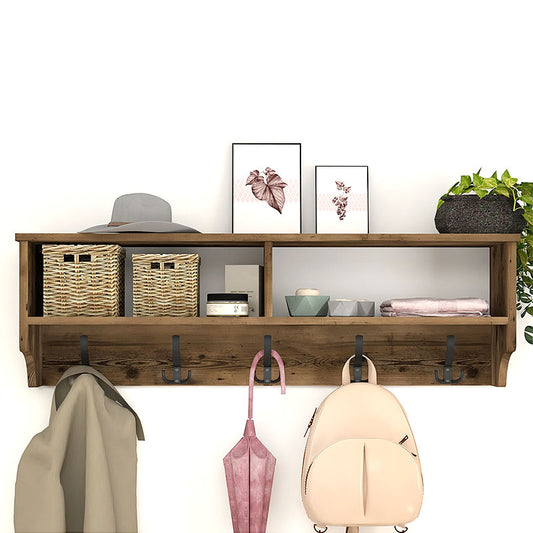 Κρεμάστρα Τοίχου Ottila από Μελαμίνη Χρώμα Καπνιστή Καρυδιά 120x22x37