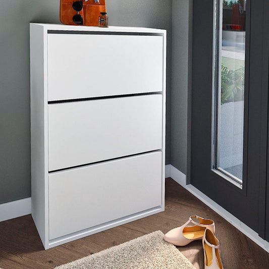 Παπουτσοθήκη Μελαμίνης Nave 18 Ζευγών Χρώμα Λευκό 73,6x24x110