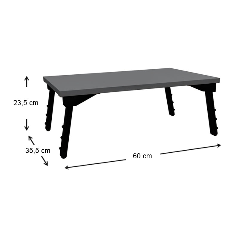 Τραπεζάκι Laptop Sidon από Μελαμίνη Χρώμα Ανθρακί 60x35,5x23,5